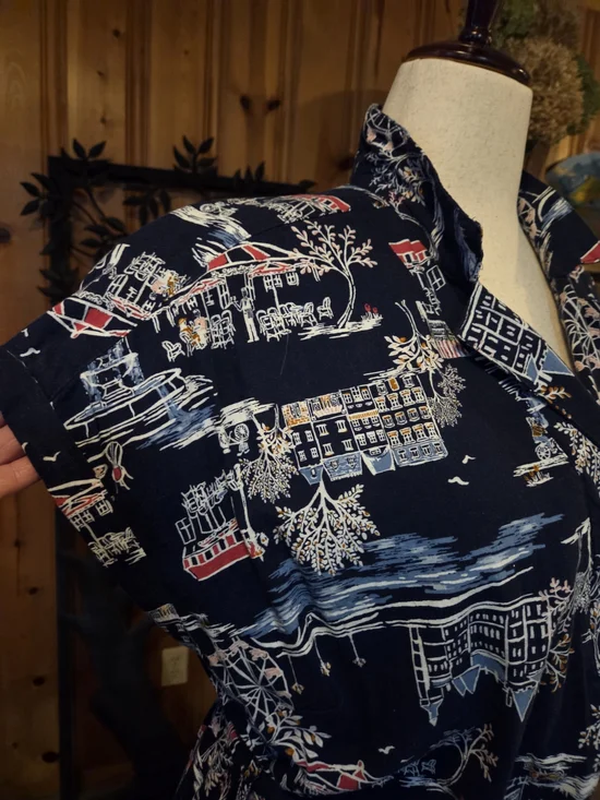 Old Navy  Scenic Print  Navy Dress - Picture 7 of 8